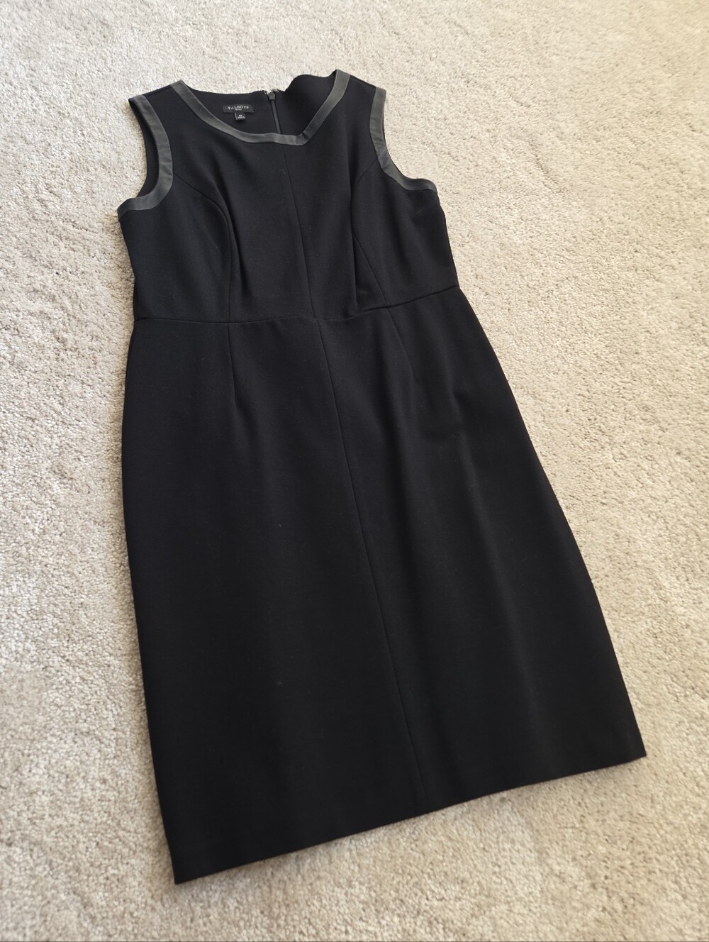 Ann Taylor Black Sheath Dress with Satin Trim
